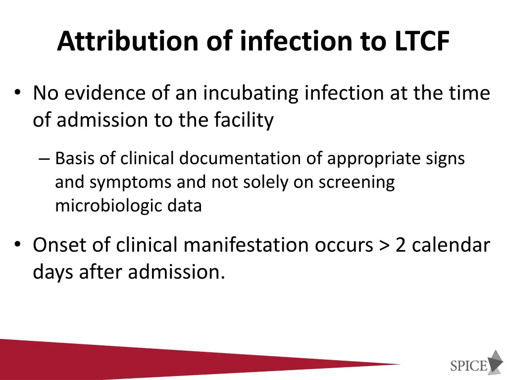 attribution of infection to ltcf