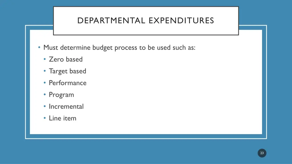 departmental expenditures