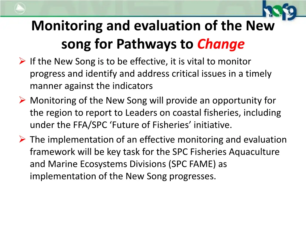 monitoring and evaluation of the new song