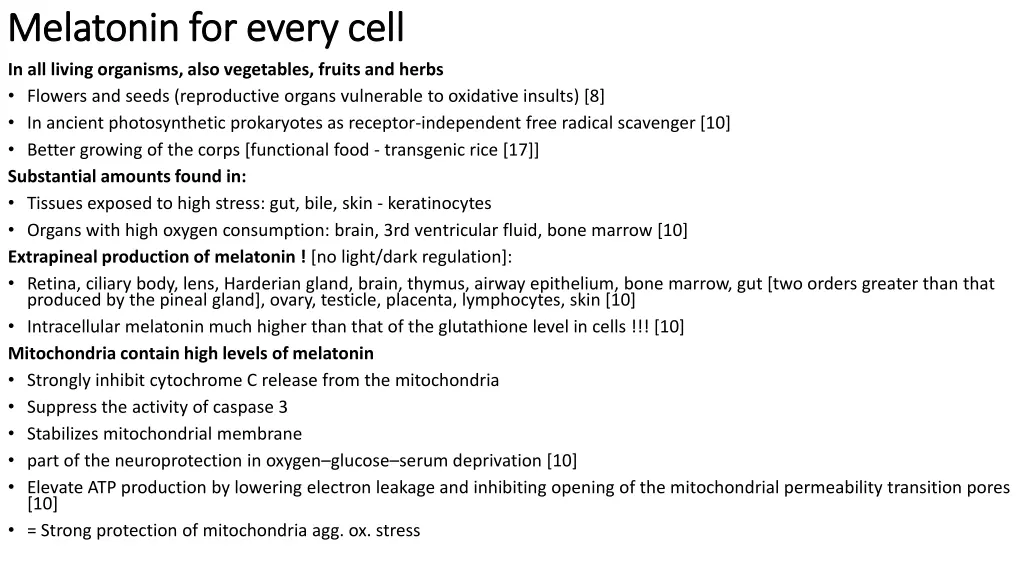 melatonin for every cell melatonin for every cell