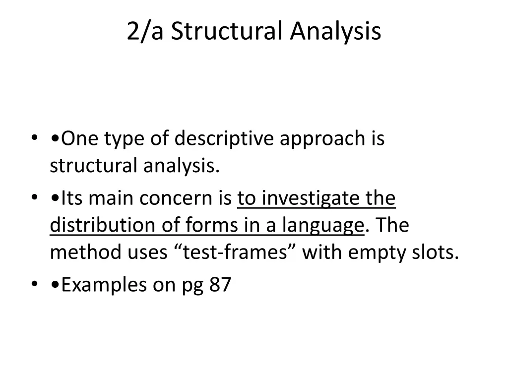 2 a structural analysis