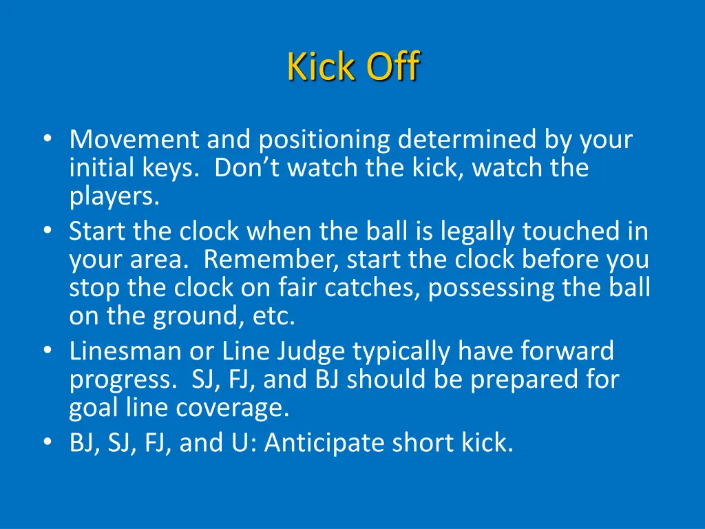 kick off 2