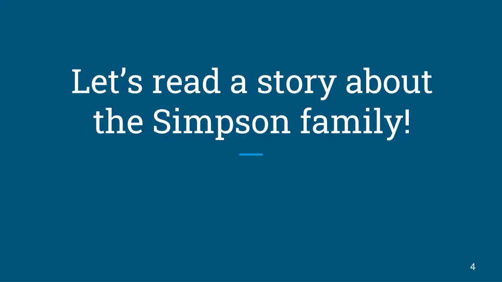 let s read a story about the simpson family