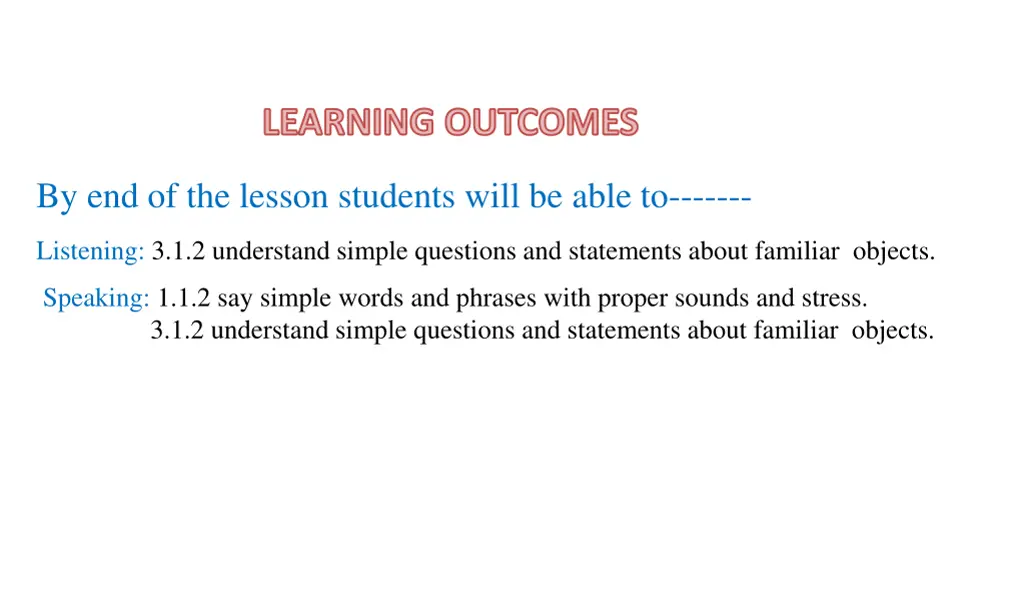 learning outcomes