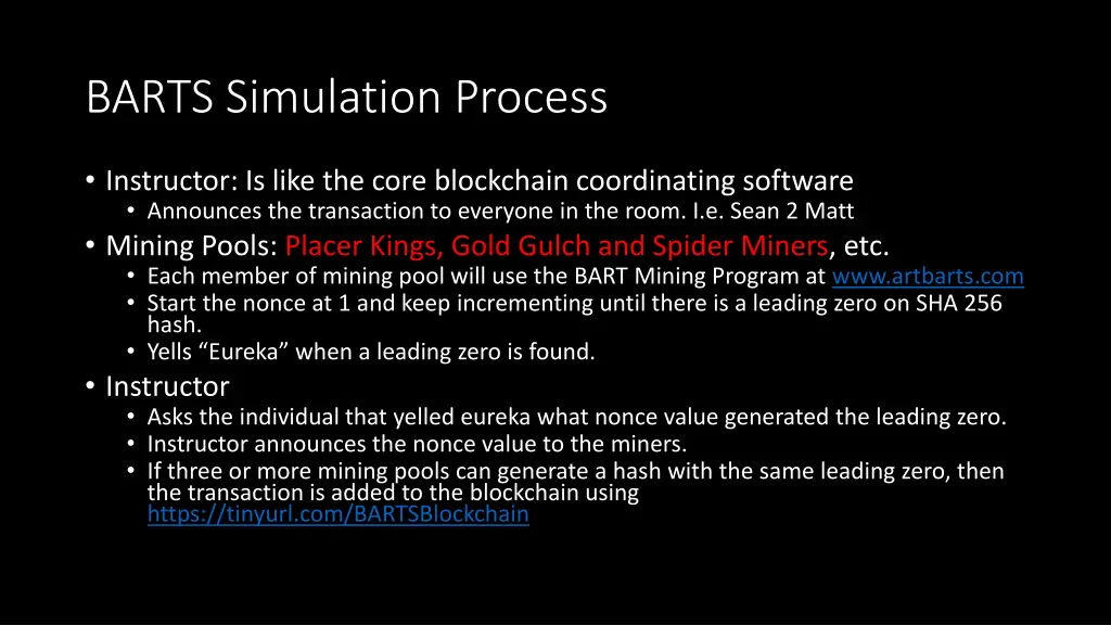 barts simulation process