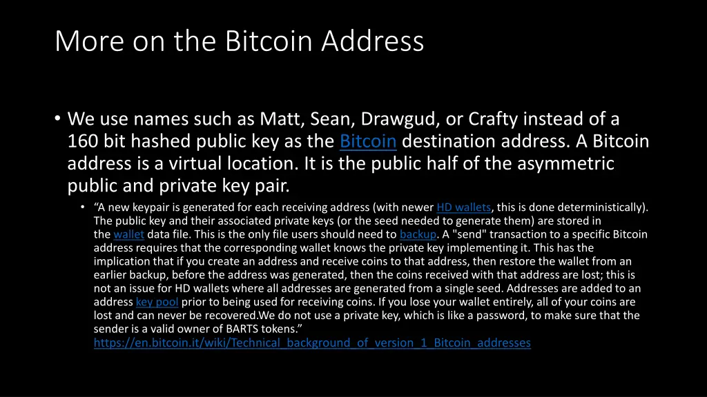 more on the bitcoin address