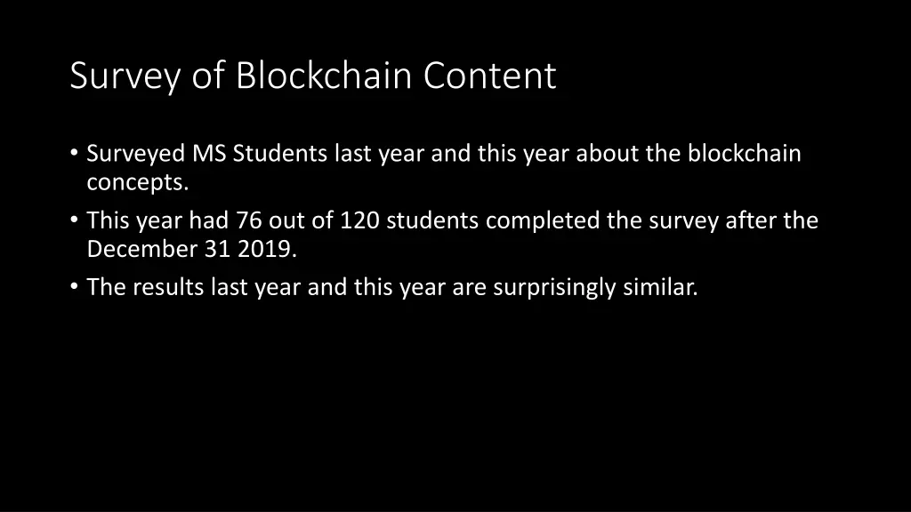 survey of blockchain content