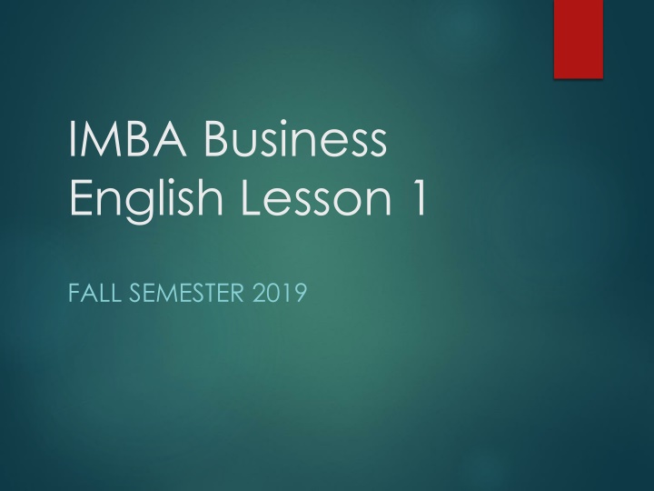 imba business english lesson 1