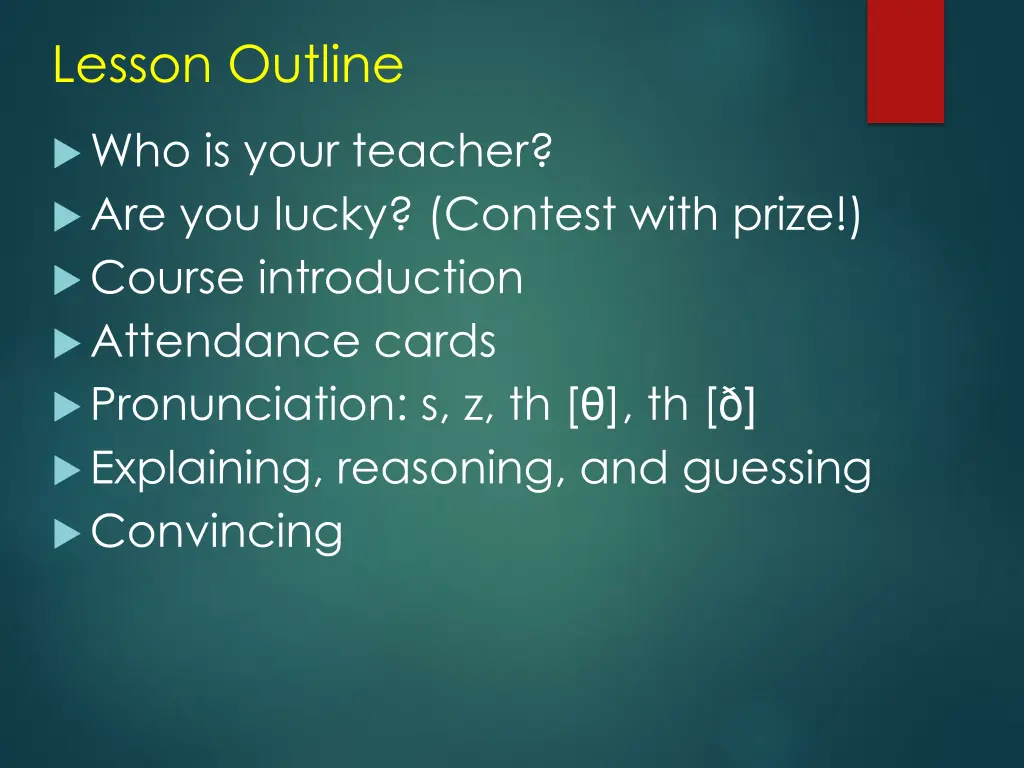 lesson outline 1