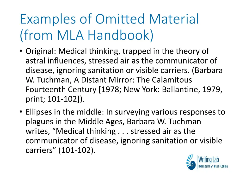 examples of omitted material from mla handbook