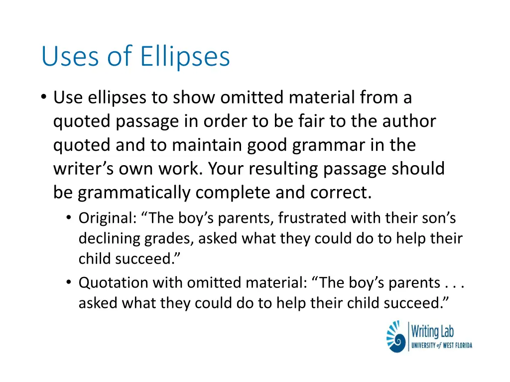 uses of ellipses