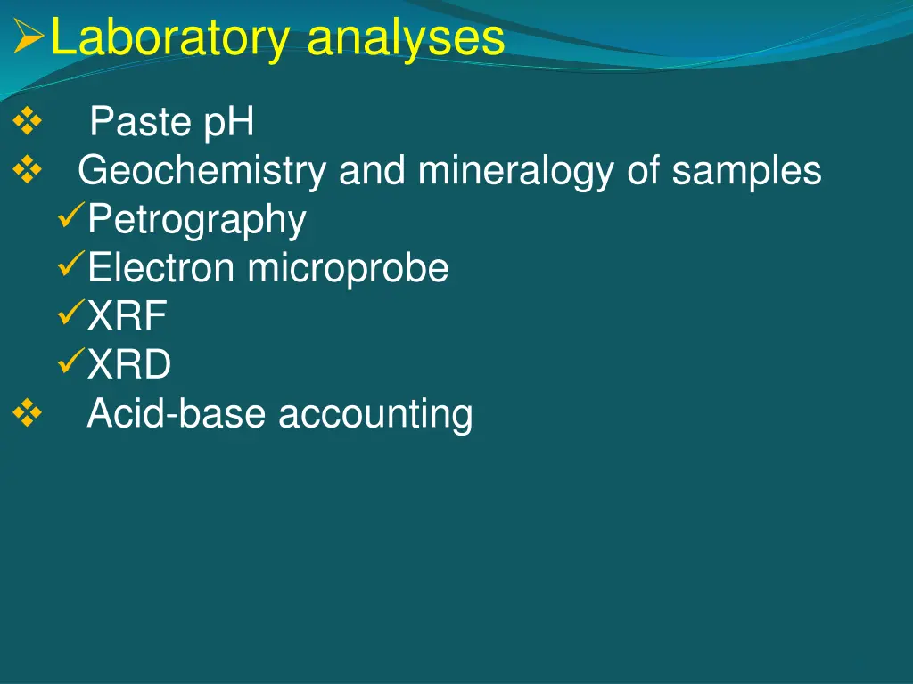 laboratory analyses