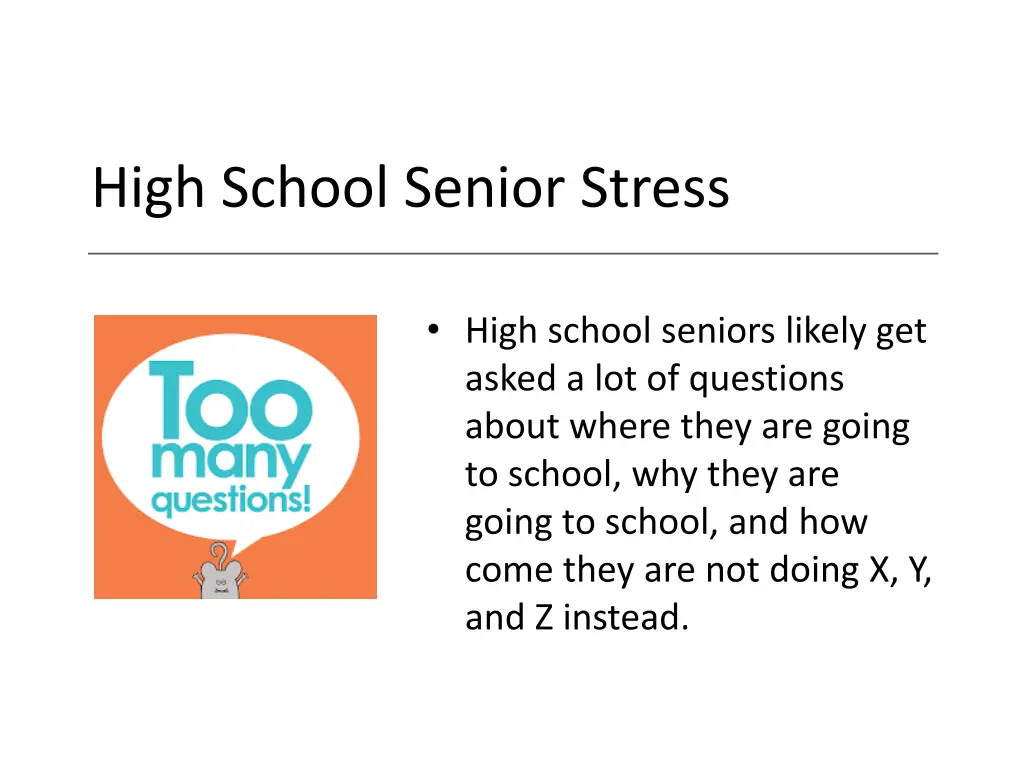 high school senior stress