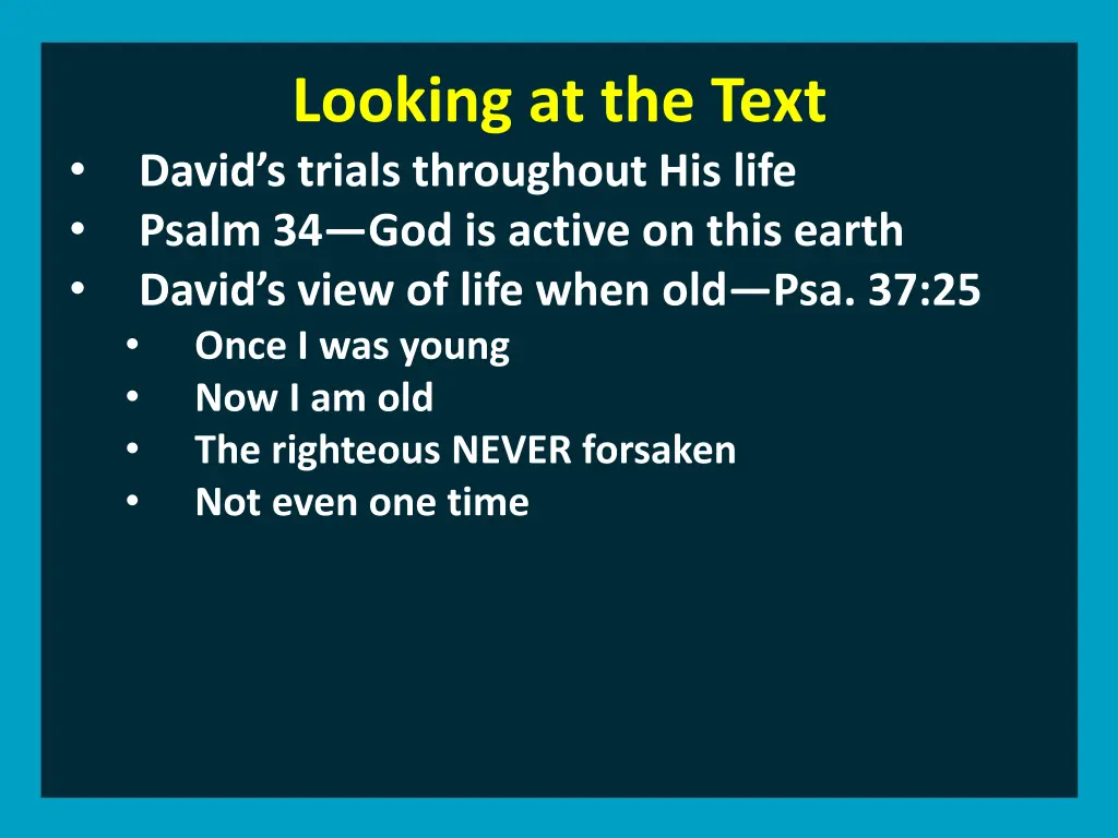 looking at the text david s trials throughout 2