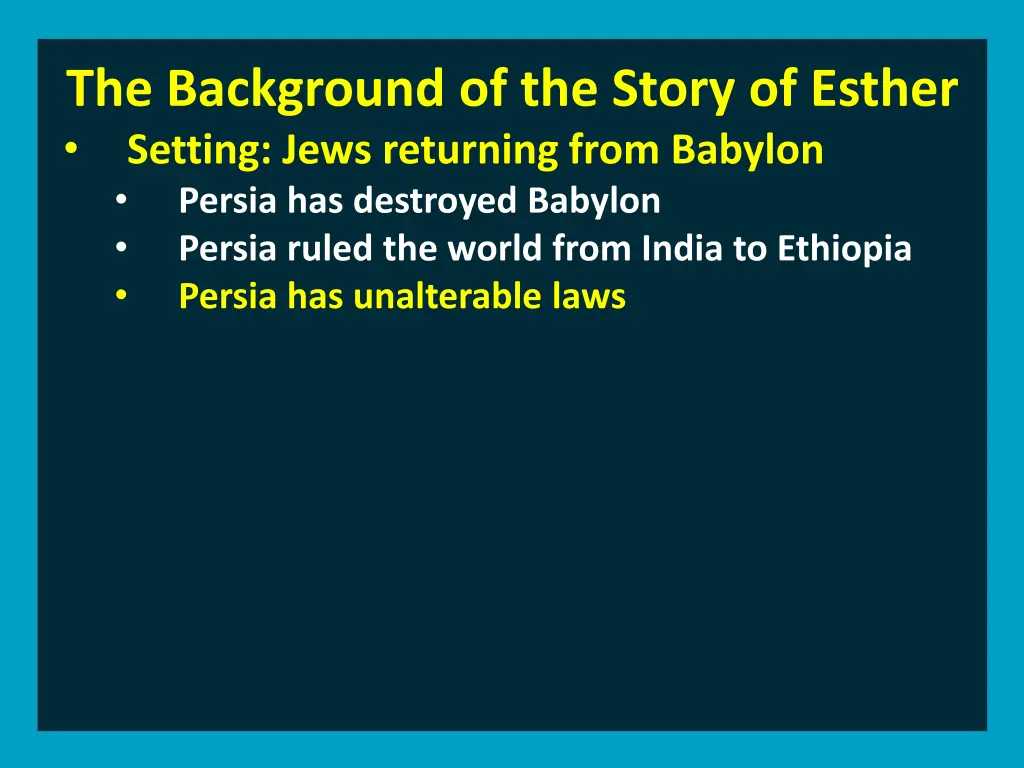 the background of the story of esther setting 3