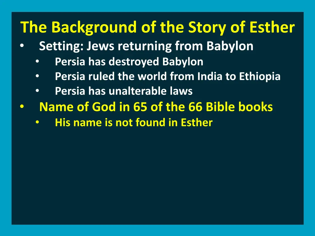 the background of the story of esther setting 5