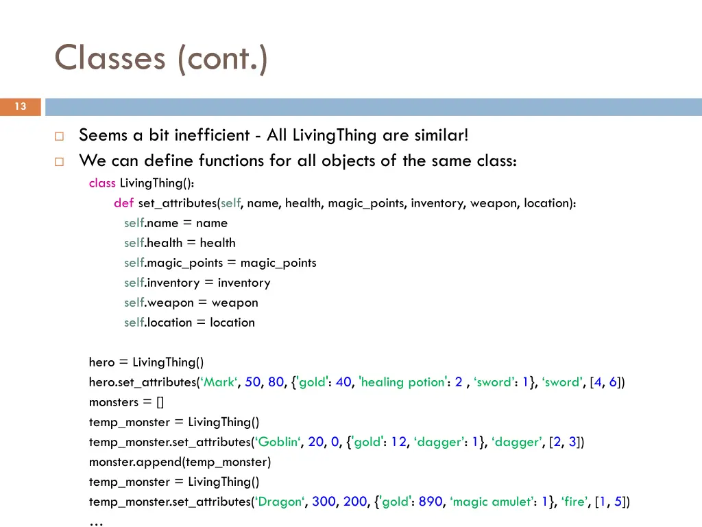 classes cont 1