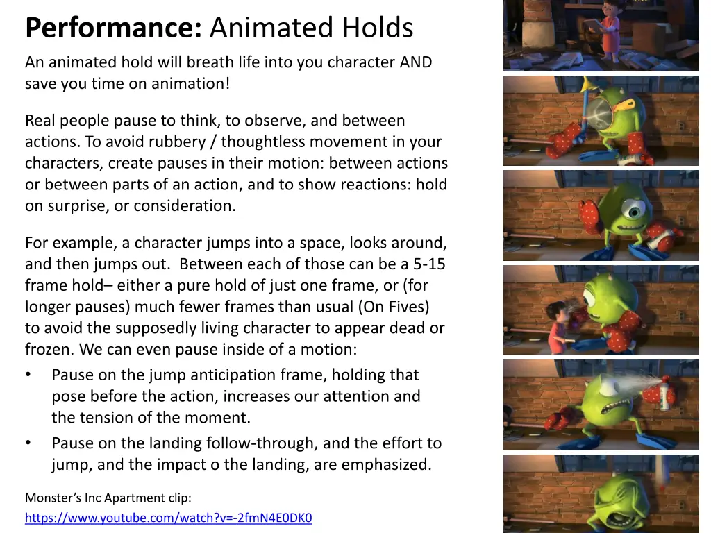 performance animated holds