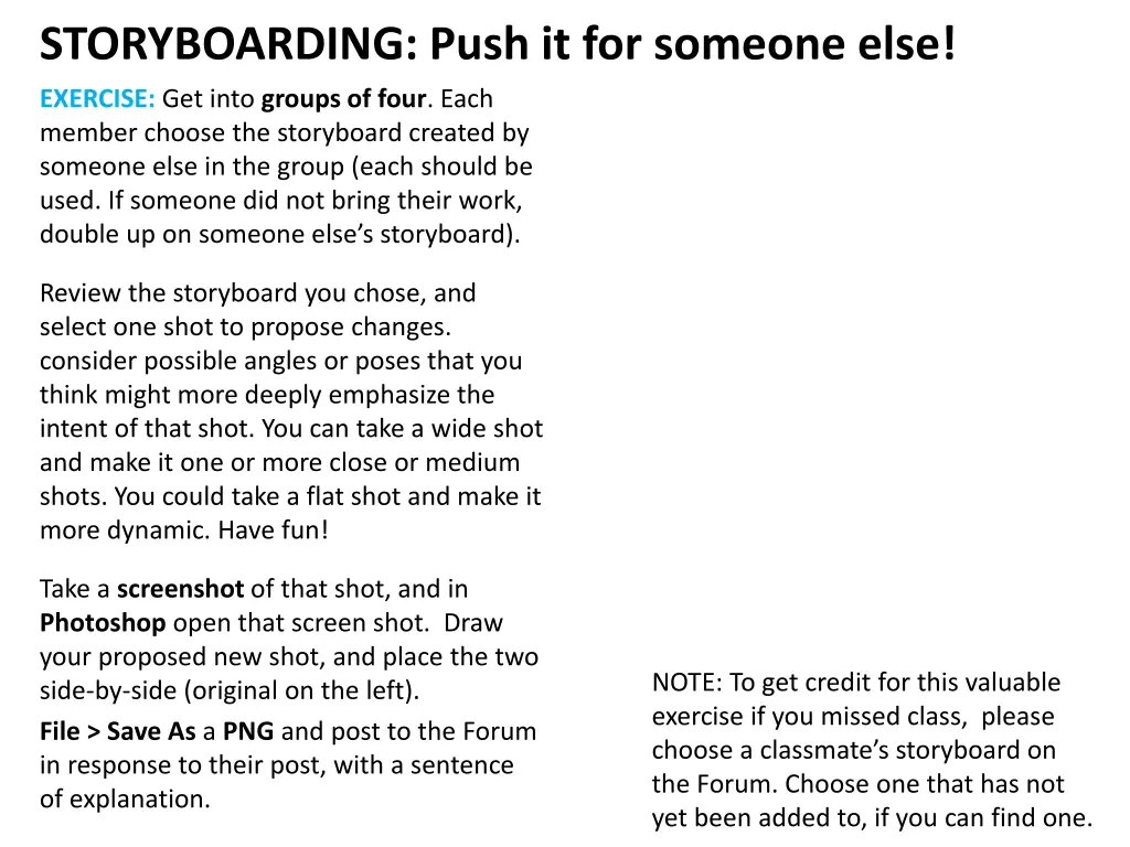 storyboarding push it for someone else