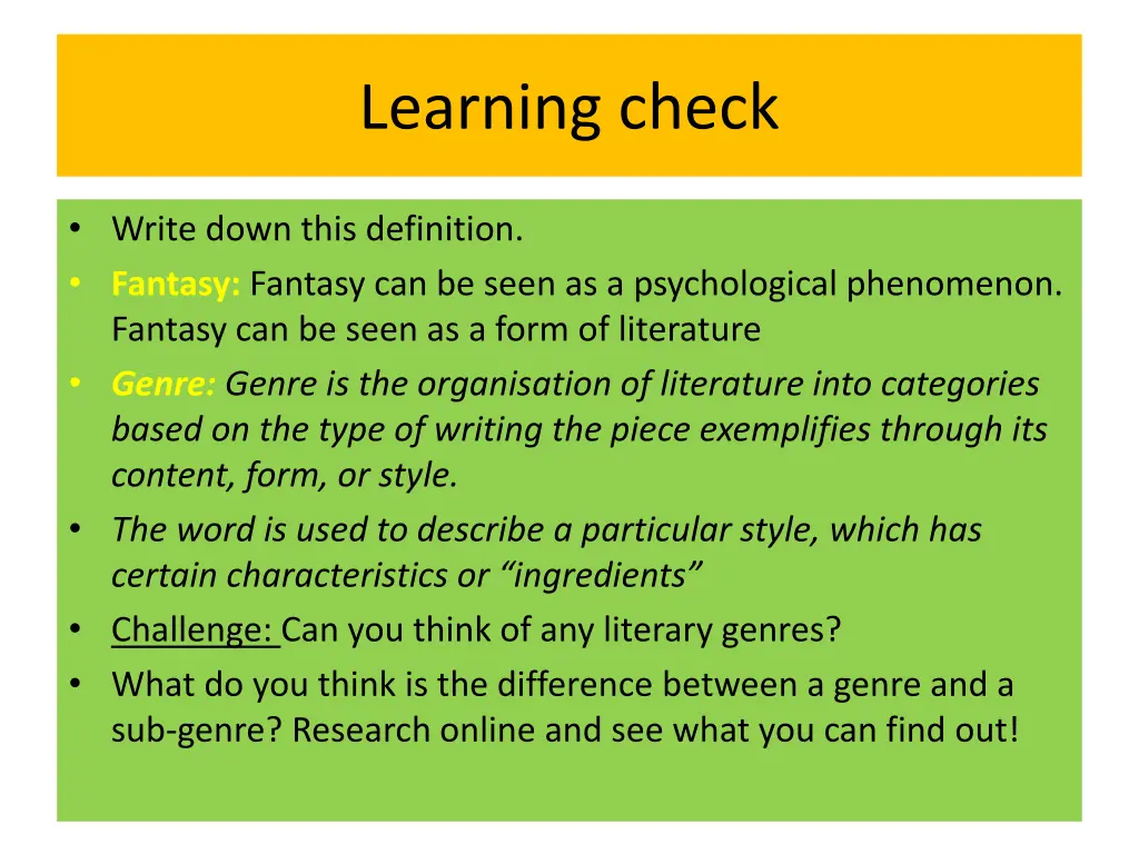 learning check