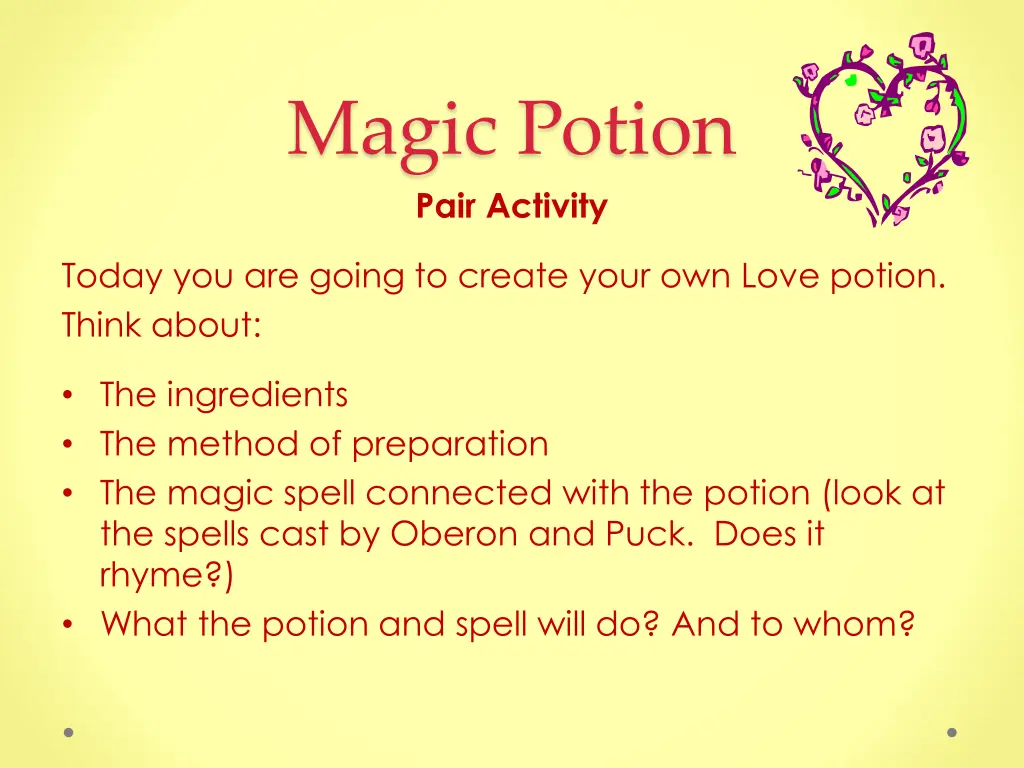 magic potion pair activity