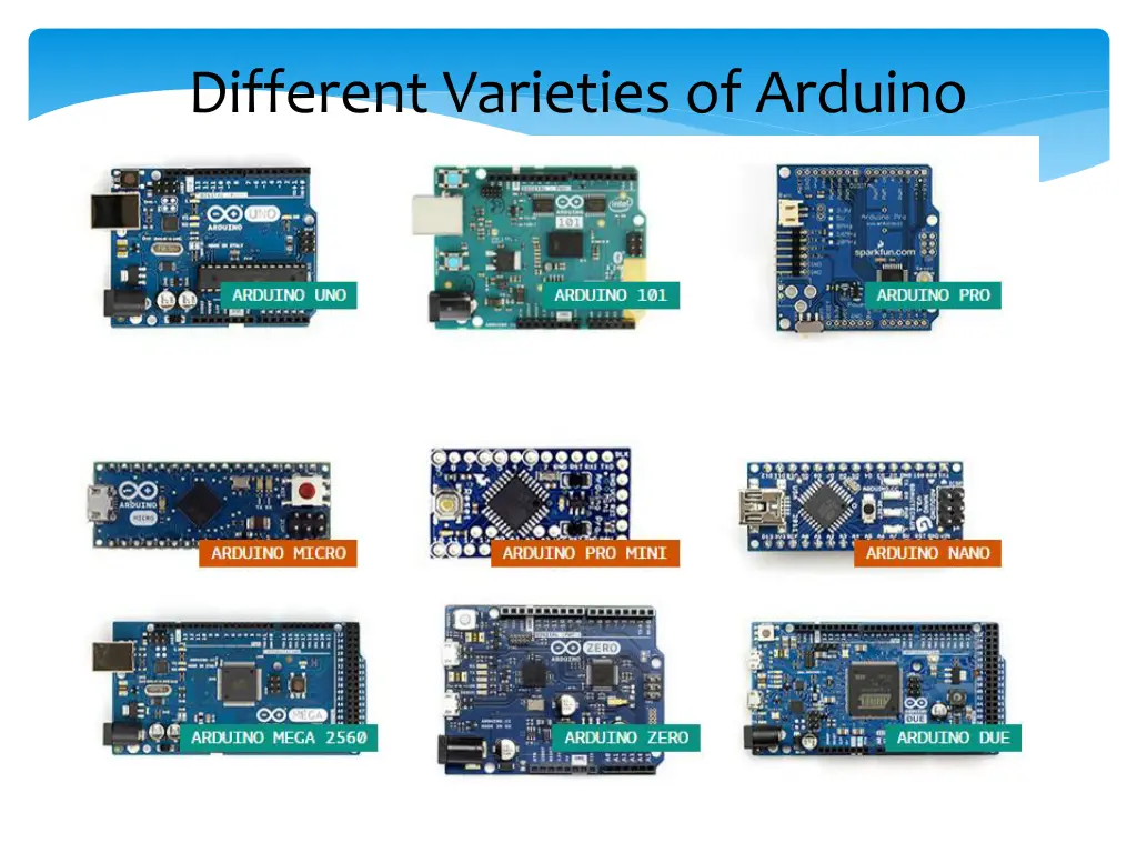 different varieties of arduino