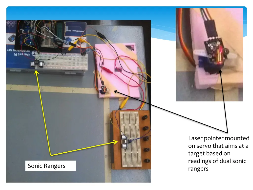 laser pointer mounted on servo that aims