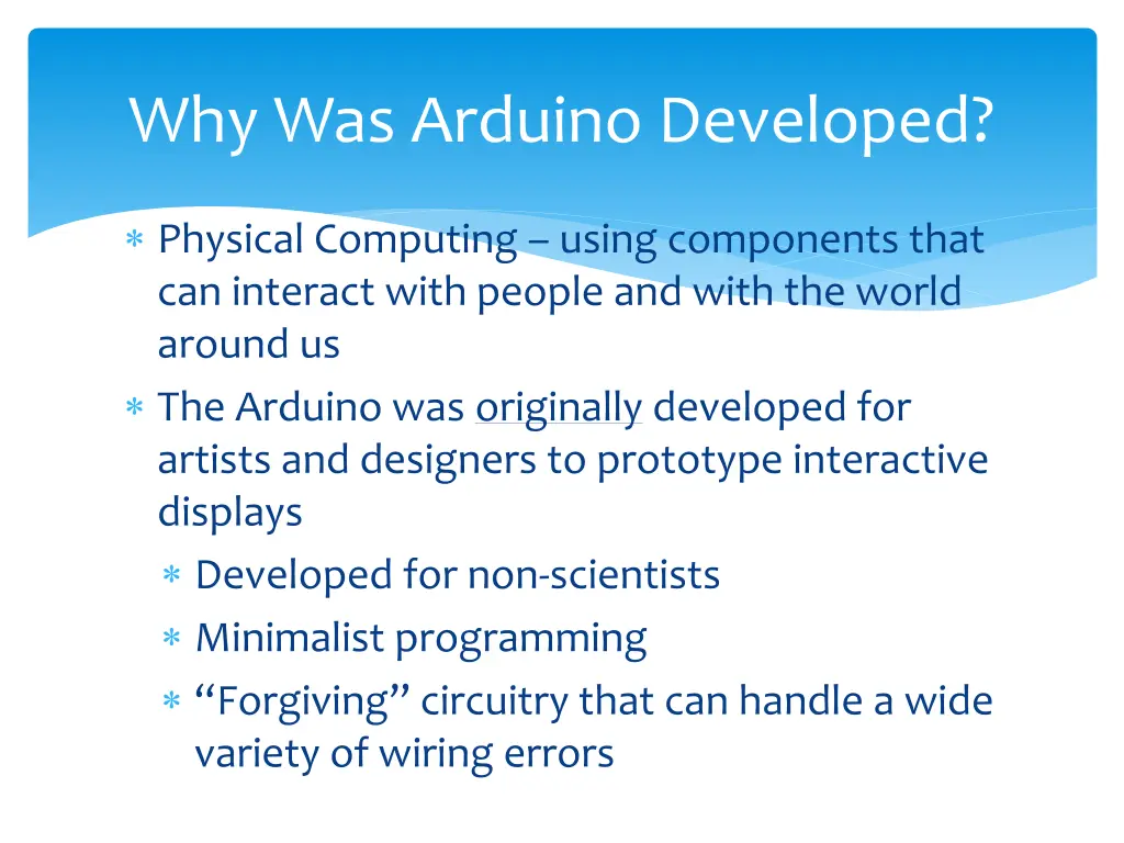 why was arduino developed