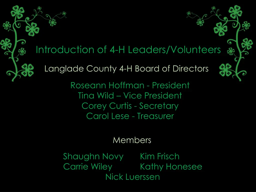 introduction of 4 h leaders volunteers 1