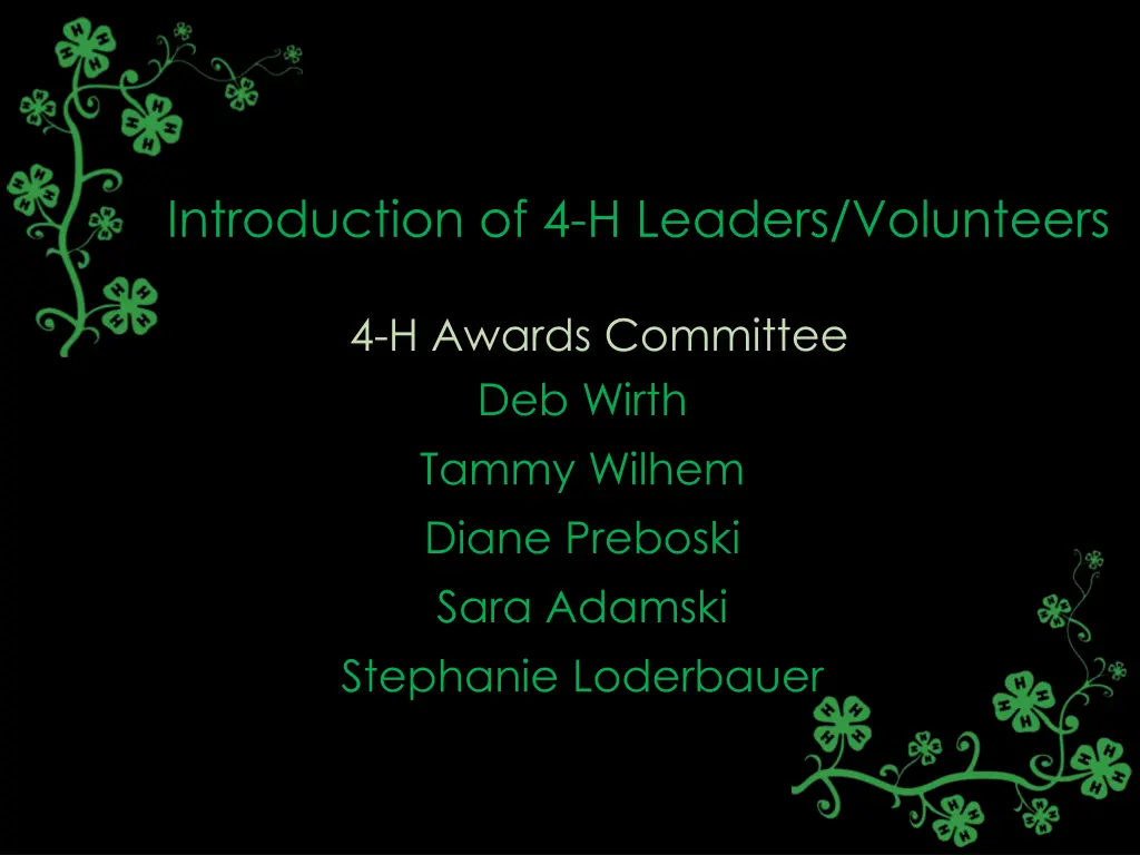 introduction of 4 h leaders volunteers