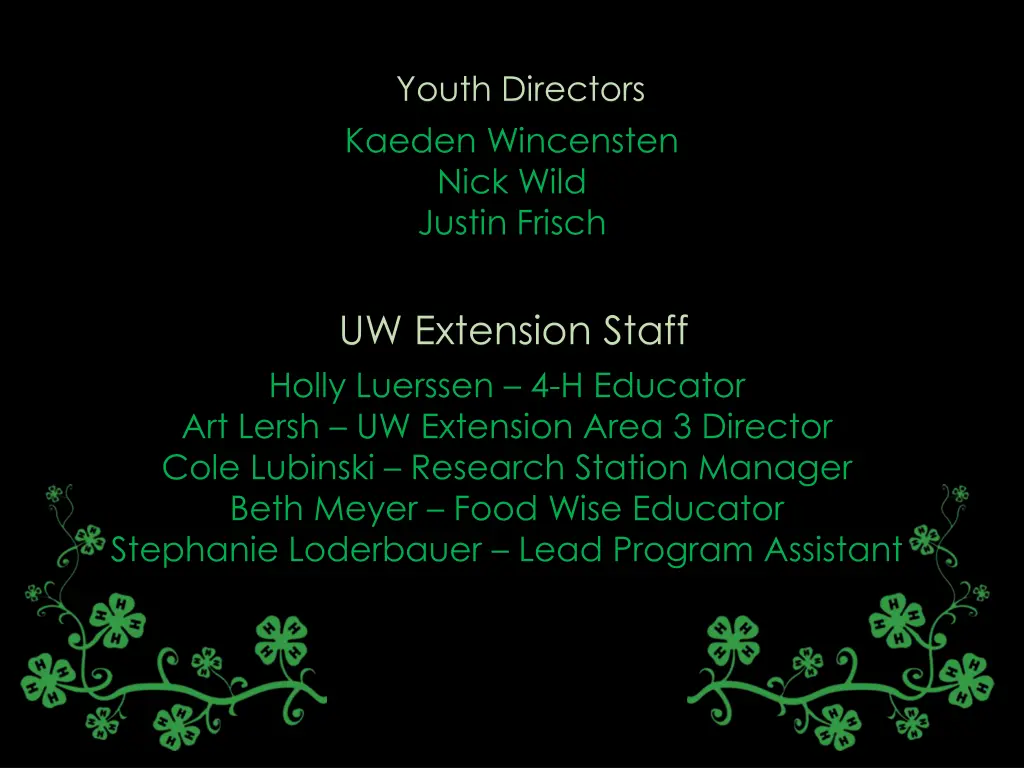 youth directors kaeden wincensten nick wild