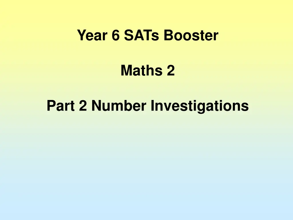 year 6 sats booster 1