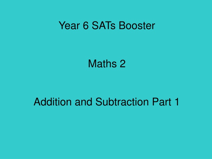 year 6 sats booster