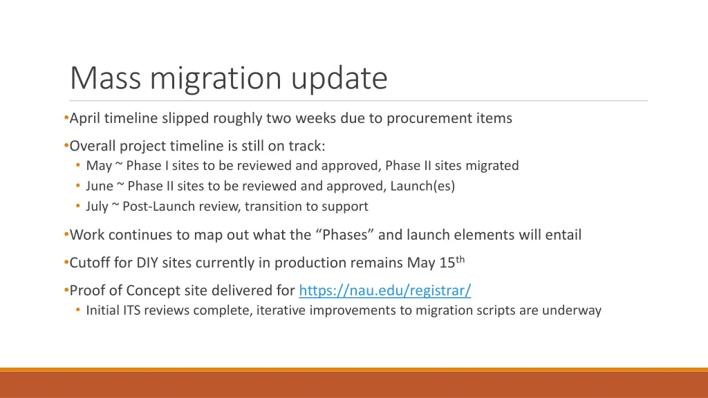 mass migration update