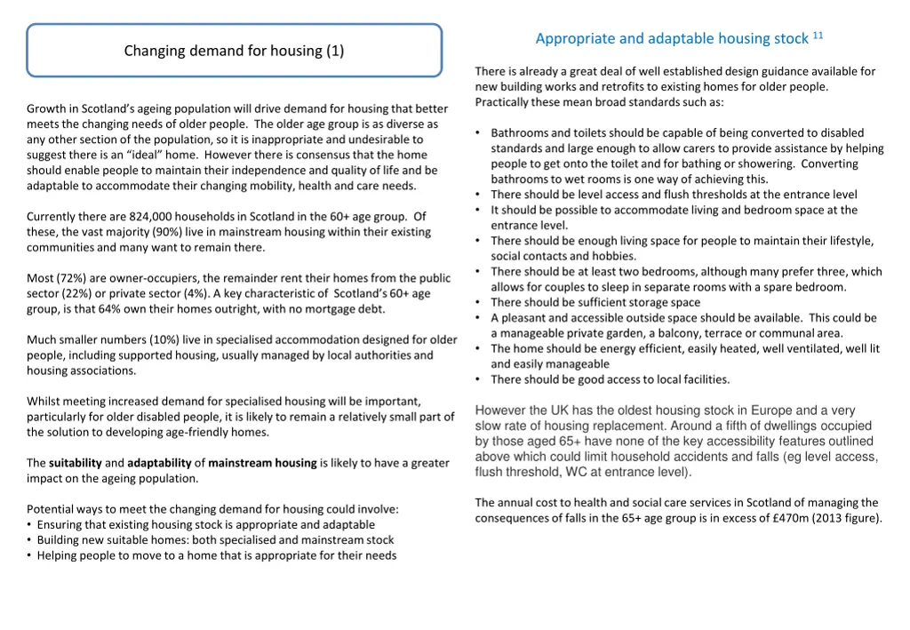 appropriate and adaptable housing stock 11