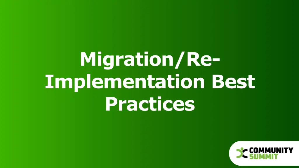 migration re implementation best practices