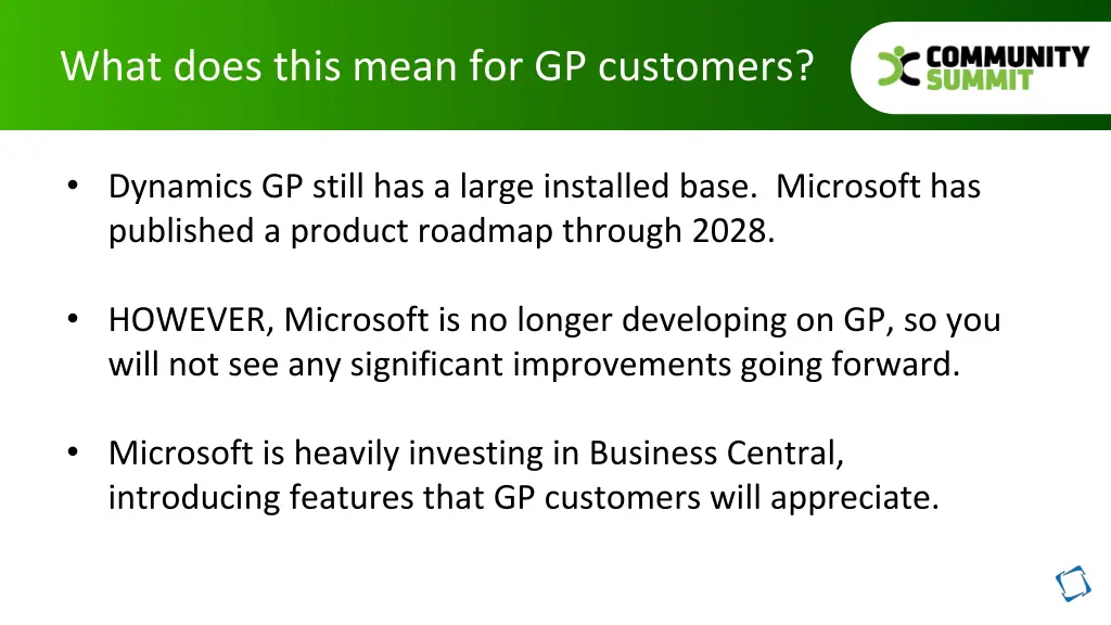 what does this mean for gp customers