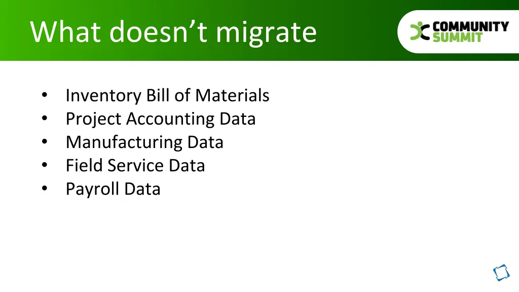 what doesn t migrate