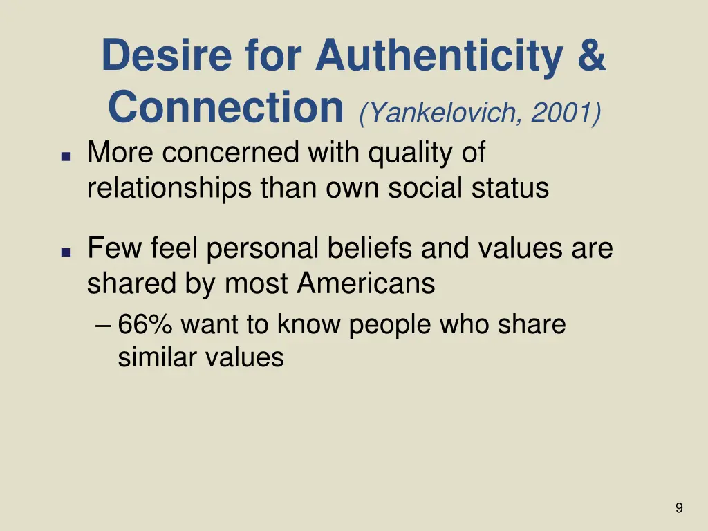 desire for authenticity connection yankelovich 2