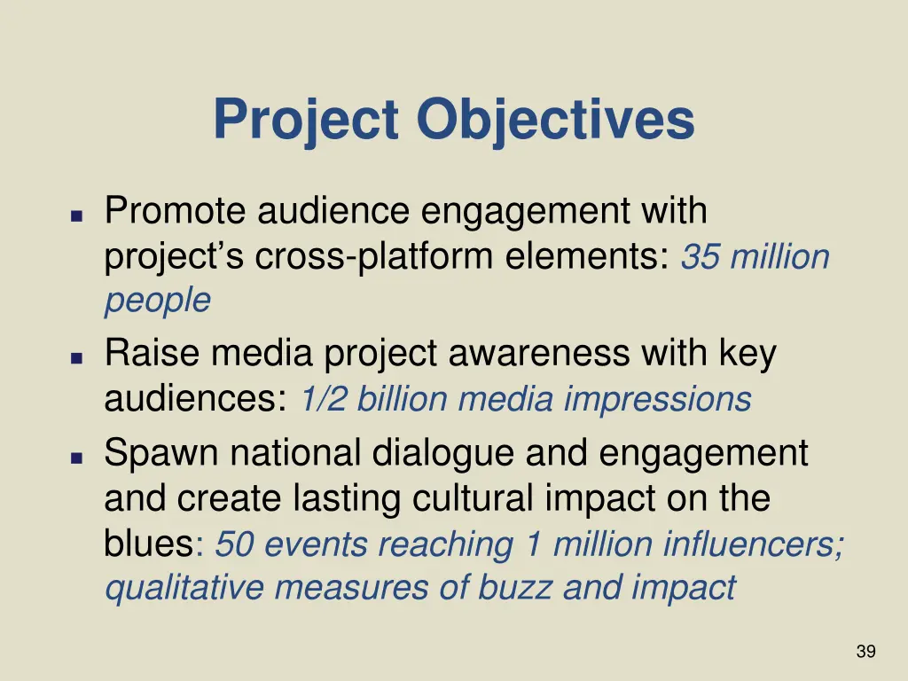 project objectives