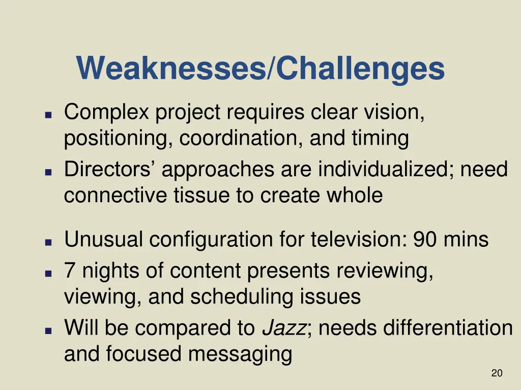 weaknesses challenges