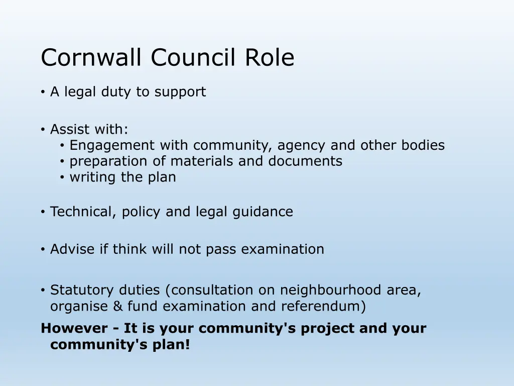 cornwall council role