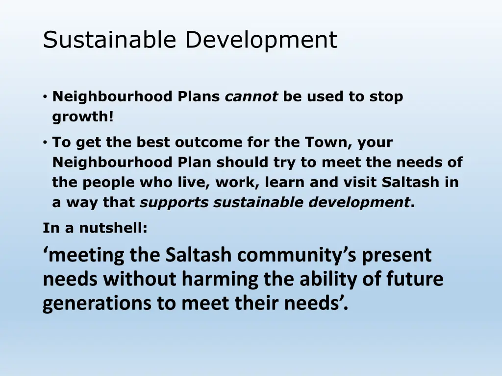 sustainable development