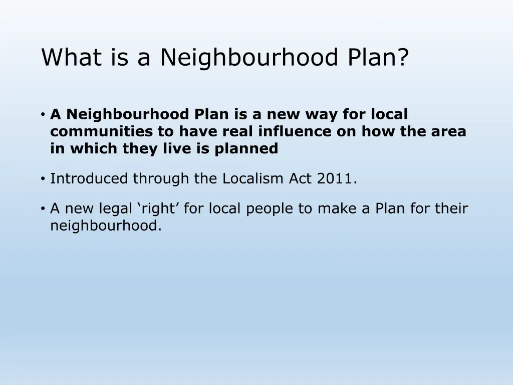 what is a neighbourhood plan