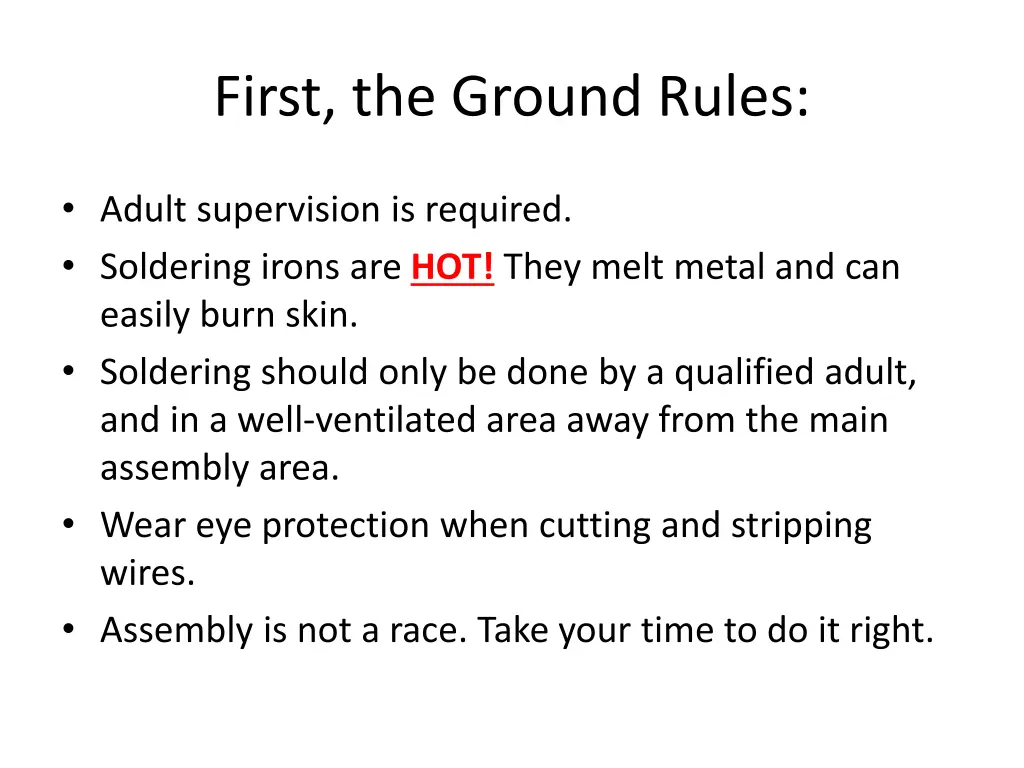 first the ground rules