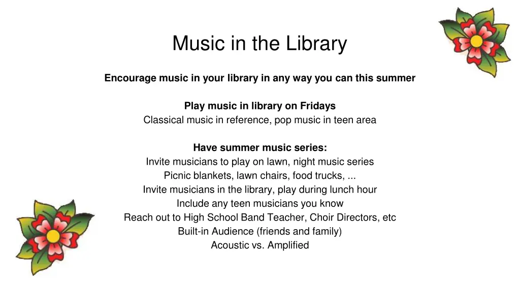 music in the library