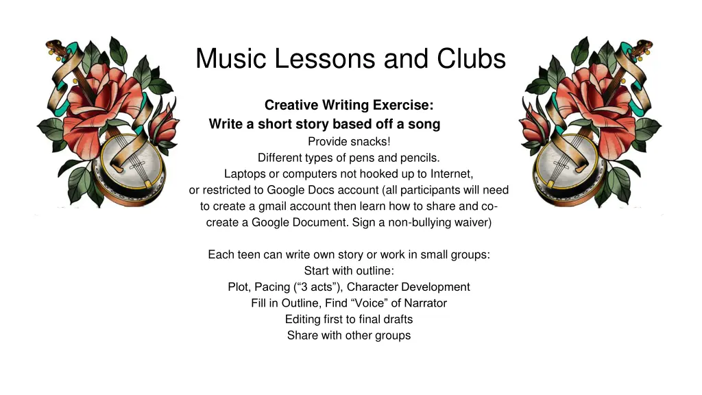 music lessons and clubs 1