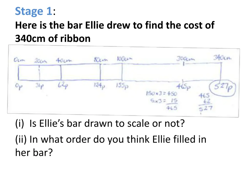 stage 1 here is the bar ellie drew to find