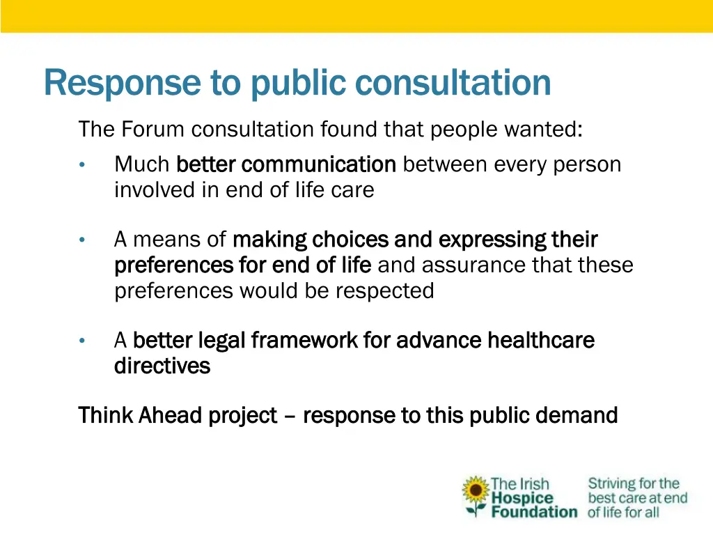 response to public consultation the forum