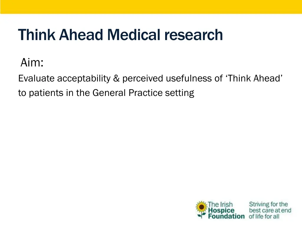 think ahead medical research